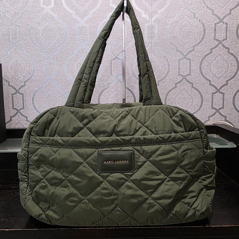 Marc Jacobs Quilted Dark Green Weekender Bag